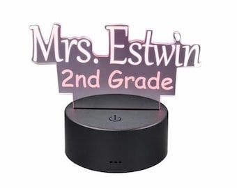 Letrero LED acrílico personalizado con nombre / Decoración de escritorio iluminada a medida, luz nocturna para habitación infantil