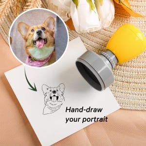 Timbro personalizzato con ritratto di animale domestico, regalo per amanti degli animali, timbro con volto di animale domestico, timbro personalizzato per animali domestici, timbro personalizzato con stampa di cane