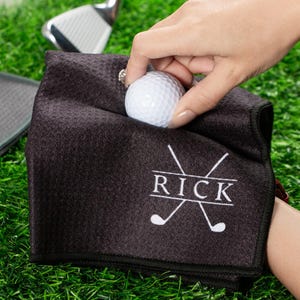 Personalized Golf Towel, Custom Monogrammed Golf Towel, Gift For Him, Retirement Golf Gift, Golf Lover Accessory, Groomsmen Gifts