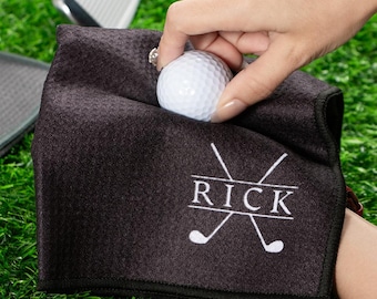 Personalized Golf Towel, Custom Monogrammed Golf Towel, Gift For Him, Retirement Golf Gift, Golf Lover Accessory, Groomsmen Gifts