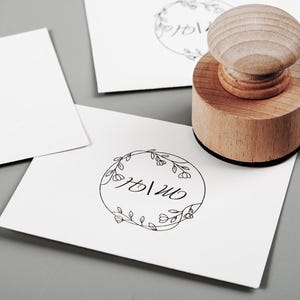 Sello de logotipo de libro personalizado / Sello de goma de marketing / Sello de logotipo comercial / Sello comercial de madera, Sello de biblioteca personalizado, Sello de boda