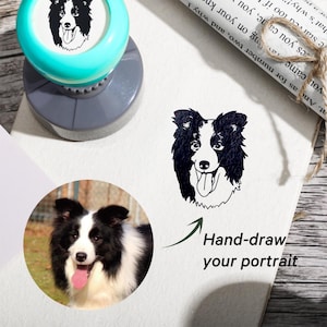 Timbro personalizzato con inchiostro per cani e gatti, timbro personalizzato con ritratto di testa di animale domestico, timbro personalizzato con ritratto di animale domestico, regalo per amanti degli animali, timbro con volto di animale domestico
