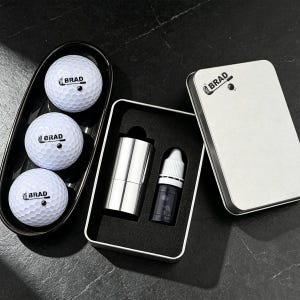 Aanpasbare 20 mm grote golfbalstempel, ontwerp je eigen logo foto-initialen, verjaardagscadeau golfer