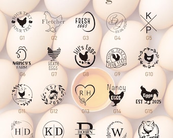 Sello de huevo puesto, sello de huevo personalizado, sello de huevo personalizado, etiquetas de huevo, estampador y tinta de huevo, sello de huevo, sello personalizado, sello de huevo de gallina personalizado