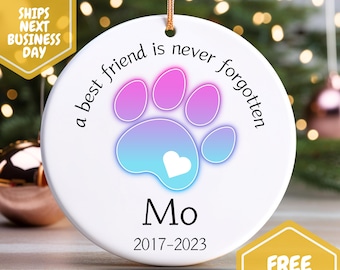 Pet Memorial Gift Memorial Ornament Custom Ornament Pet Memorial Christmas Ornaments Custom Pet Ornament Dog Memorial Best Friend Keepsake