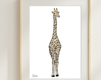 Tall and Proud Giraffe - Digital Print