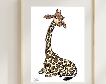 Cozy Comfy Giraffe - Digital Print