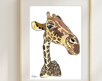 Hello! Giraffe Digital Print