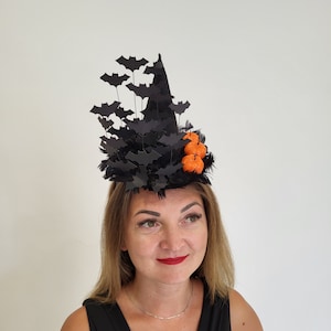 Halloween Witch Fascinator Hat Bat headband Halloween headband adult  Witch Hat Headband Witch Hat Witches Hat Headband Witch costume hat