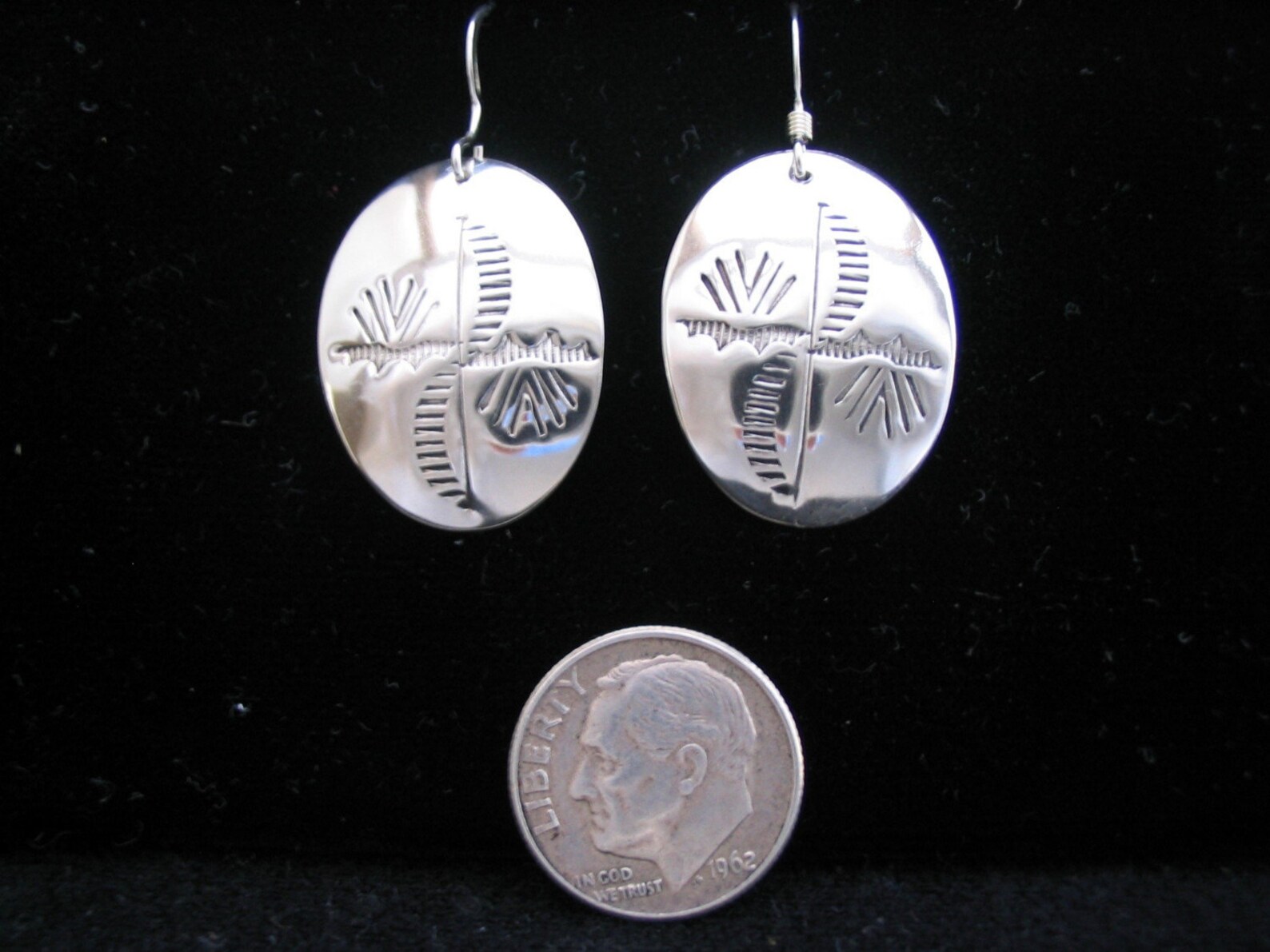 Stamped Sterling Silver Earrings 1 Etsy