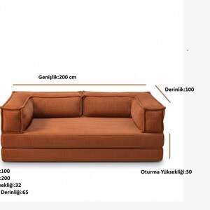 Corduroy Floor Sofa, 12 Inch Thick Seating, Washable Loveseat, Modular Sleeper Couch image 11