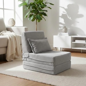 Hopfällbar golvfåtölj i manchester, bäddsoffa, moderna loungemöbler för gästbädd bild 1