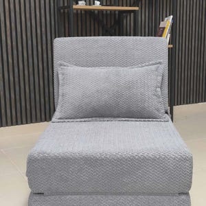 Hopfällbar golvfåtölj i manchester, bäddsoffa, moderna loungemöbler för gästbädd bild 8