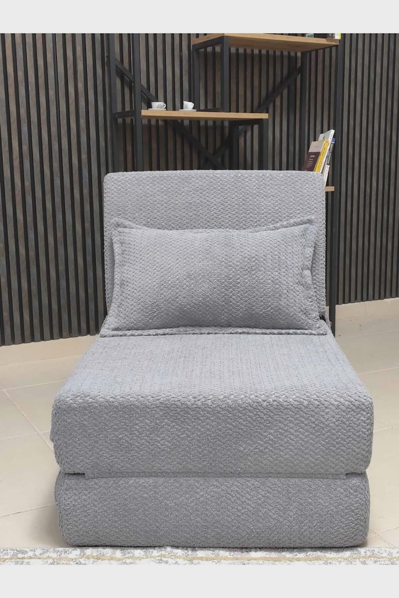 Hopfällbar golvfåtölj i manchester, bäddsoffa, moderna loungemöbler för gästbädd bild 8