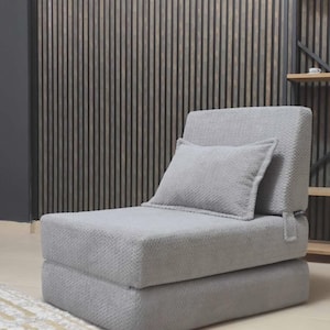 Hopfällbar golvfåtölj i manchester, bäddsoffa, moderna loungemöbler för gästbädd bild 2