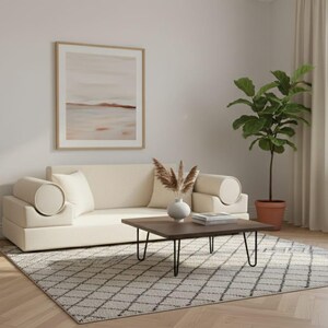 Corduroy vloerbank, wasbare geribbelde fluwelen slaapbank, aangepast formaat dagbed afbeelding 8