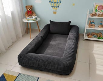 Montessori Baby Floor Bed,Fabric Play Mat, Portable Activity Gym