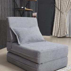 Hopfällbar golvfåtölj i manchester, bäddsoffa, moderna loungemöbler för gästbädd bild 3