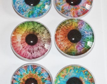 Shining Eyes Glass Gem Super Strong Magnets Set of 6