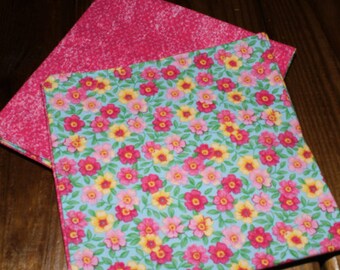 Shabby Chic Reversible Cloth Napkins - Set of 4