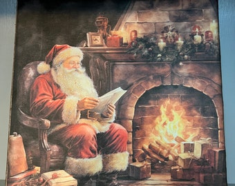 Sant Claus by the Fireplace