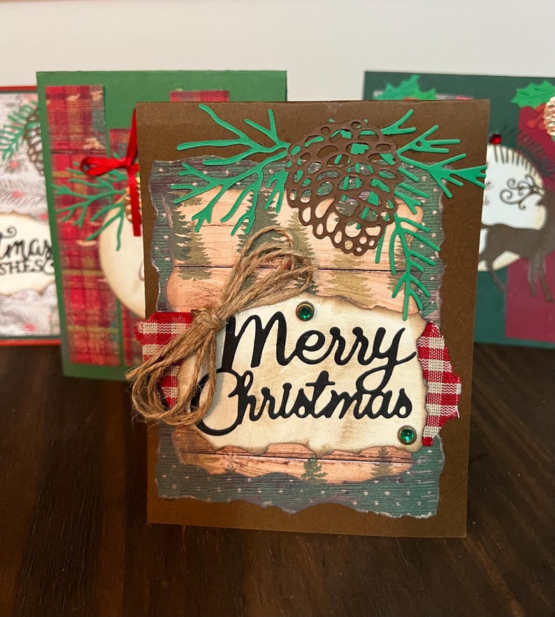 Handmade Rustic Christmas Card Set - Etsy