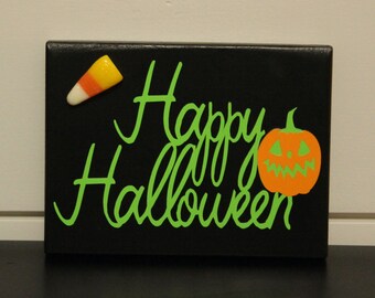 Tier Tray Happy Halloween Sign| Halloween Tier Tray Decor| Fall Tier Tray Decor| Pumpkin Tier Tray