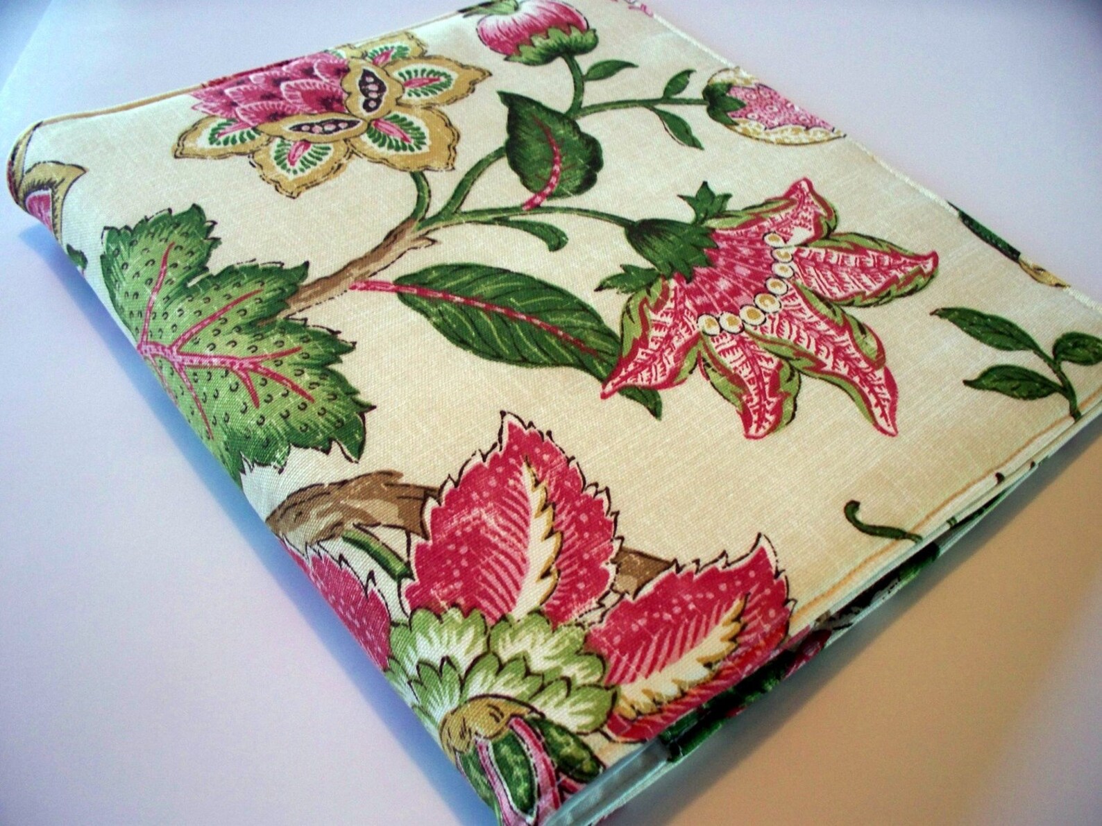 Fabric three ring binder cover with pockets bright botanical Etsy