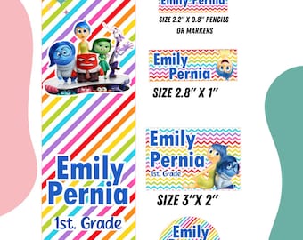 School labels, designed with the motif you like.