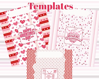 Editable Valentine Chocolate Wrapper Templates (Set of 3)