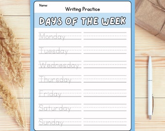 Practice Writing Template for Kindergarten, practice worksheets, and simple style for kids
