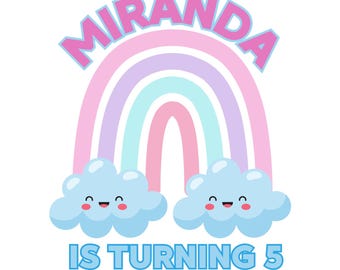 Happy rainbow, happy rainbow, birthday t-shirt, rainbow birthday