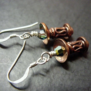 Copper Jewelry - Small Copper Earrings - 7th Anniversary Gifts - Small Copper Dangles