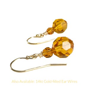 Golden Yellow Topaz Crystal Drop Earrings – Handmade Sterling Silver November Birthstone Jewelry