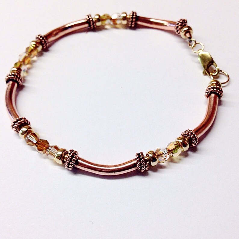 Gold Crystal Bracelet Copper Bracelets Women 7th Etsy