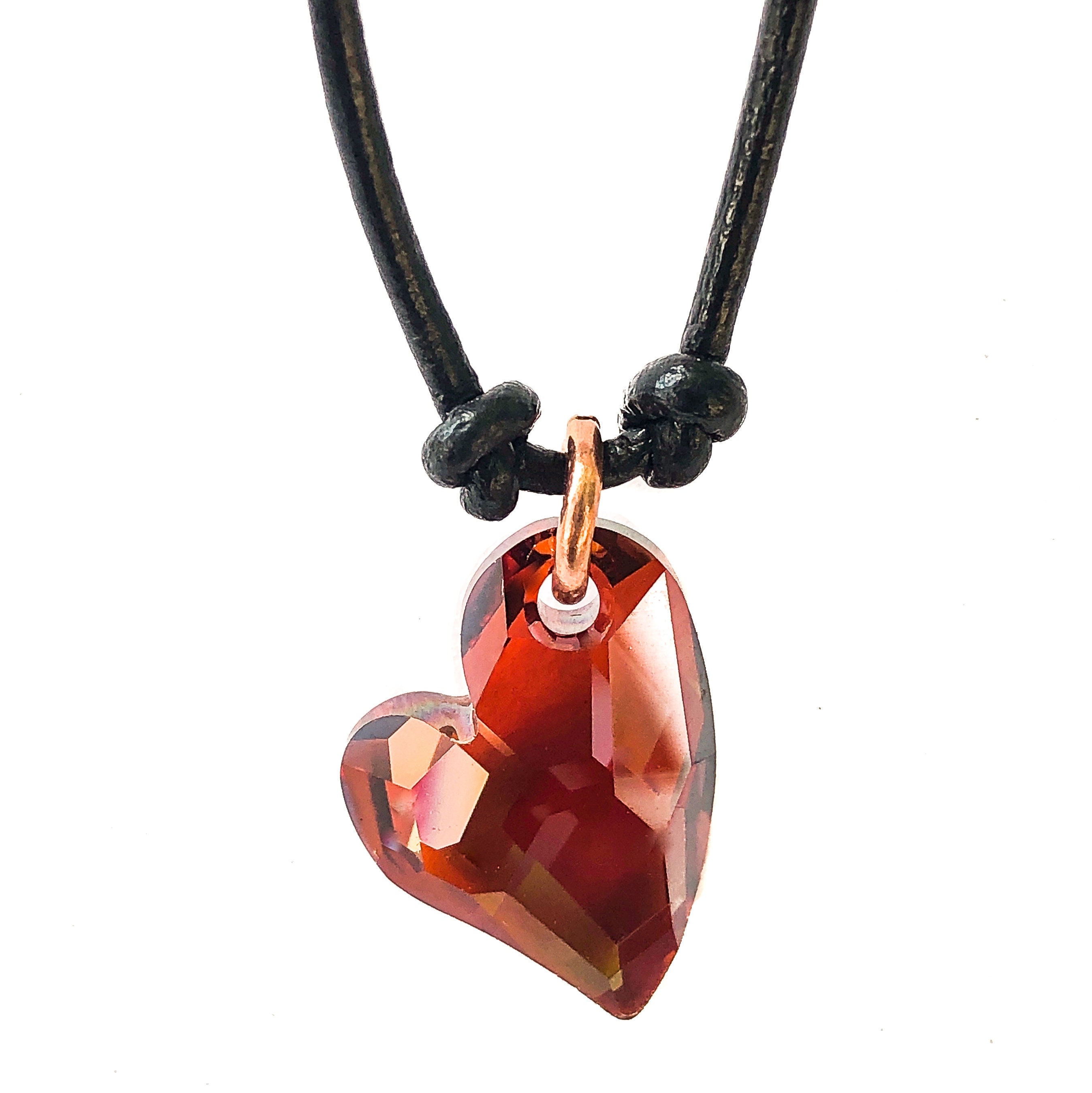 Red swarovski heart necklace - Etsy 日本