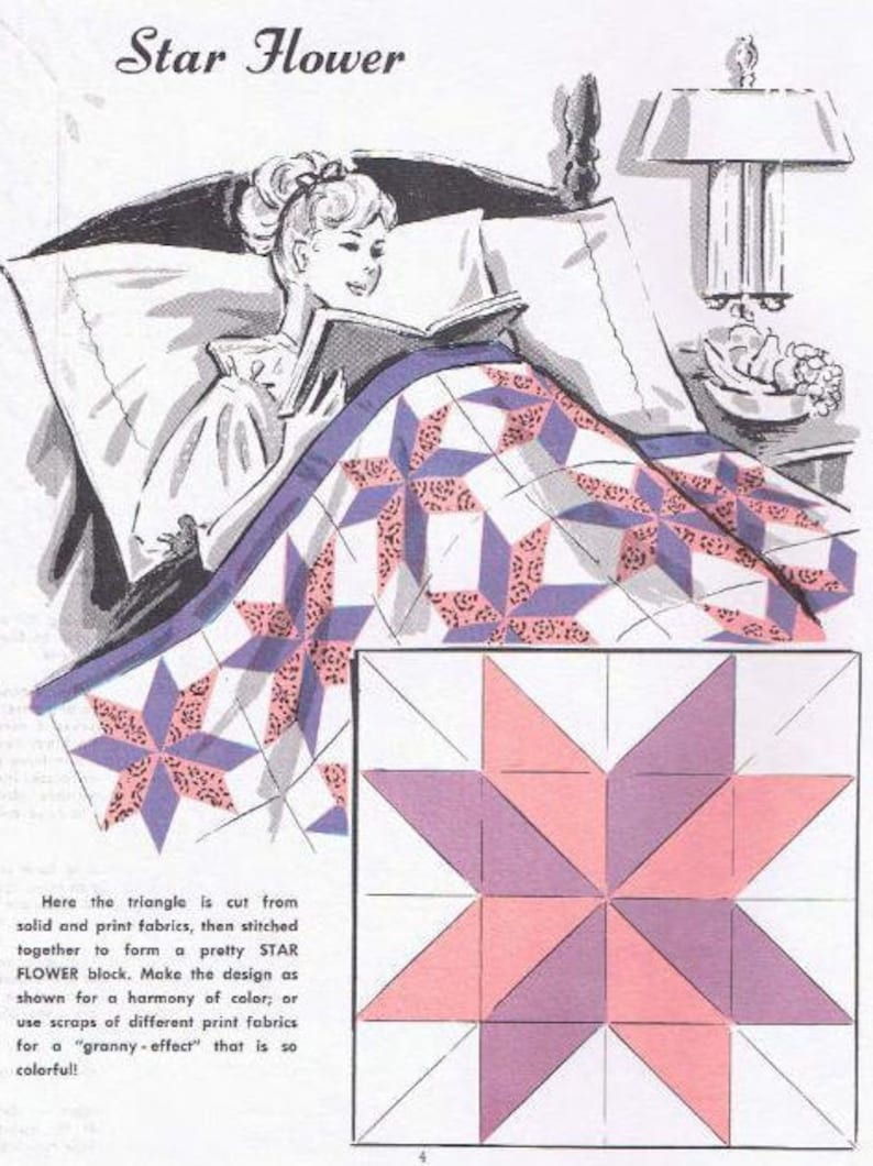 Quilt Pattern, quilting, quilt, Quilt Pattern Book, Quilting Book pdf, patchwork quilt, vintage quilt, pdf quilt pattern, easy quilt pattern image 3