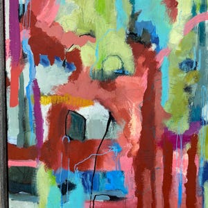 Last of Summer -  12 x 16 colorful original abstract acrylic painting on canvas