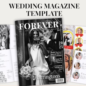 Wedding Magazine Template Canva | Editable Wedding Program Alternative | Personalized Love Story Keepsake Guest Book | A4 US Letter