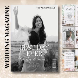Wedding Magazine Template | Wedding Program Template | Wedding Booklet | Wedding Magazine Program | Wedding Journal | Personalized Magazine