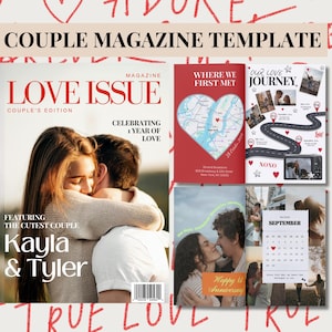 Custom Couple Magazine, Personalized Relationship Gift, Anniversary Keepsake for Him, Unique Birthday Gift for Boyfriend or Girlfriend