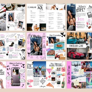 Magazine Card Personalized Birthday Magazine Template | Gift (digital Download - Etsy