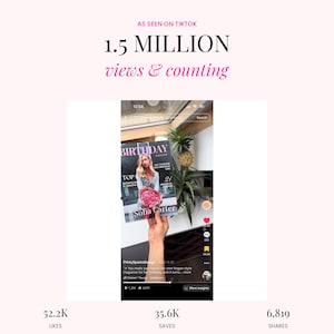 TikTok viral birthday magazine template shown on a phone screen with over 1.5 million views and customizable Canva birthday magazine design.