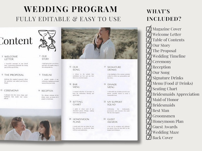 Personalized Wedding Program Template