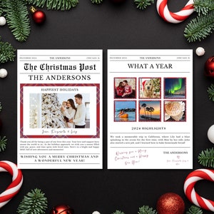 Sjabloon nieuwsbrief kerstmis | Kerstkrantenkaart | Jaaroverzicht kerstkaart | De kerstpost | Sjabloon nieuwsbrief vakantie