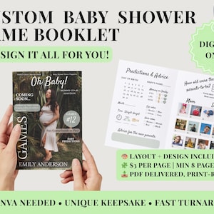 Custom Baby Shower Game Booklet Design: Personalized Activity Magazine (PDF Digital File)