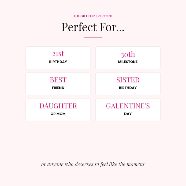 Birthday magazine gift template perfect for best friend birthdays, sisters, milestone birthdays, daughters, and Galentine’s Day gifts.