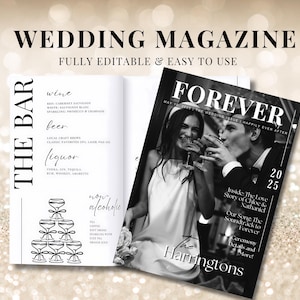 Custom Wedding Magazine Template | Wedding Program Template | Wedding Booklet | Wedding Magazine Program | Personalized Magazine