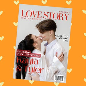Custom Couple Magazine, Personalized Relationship Gift, Anniversary Keepsake for Him, Unique Birthday Gift for Boyfriend or Girlfriend