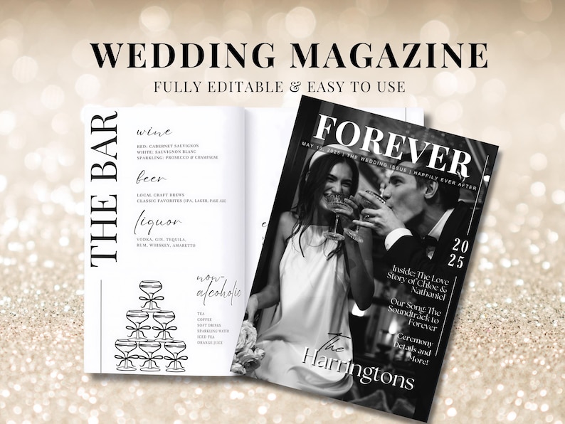 Editable Wedding Magazine Template